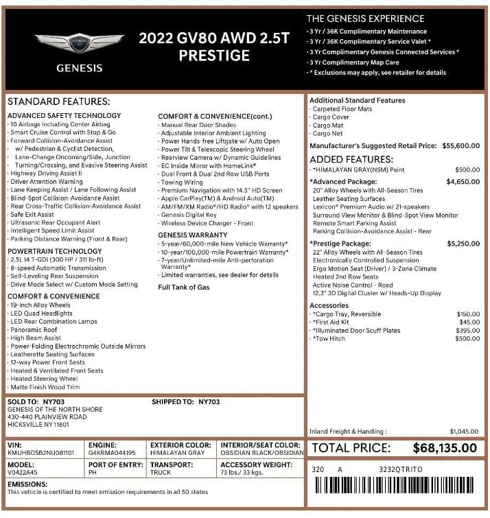 Florida Fine Cars - Used GENESIS GV80 2022 MARGATE 