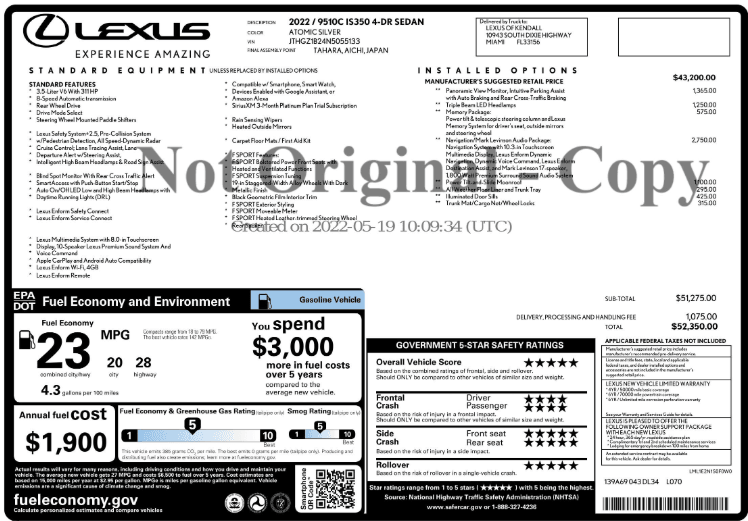 Florida Fine Cars - Used LEXUS IS 2022 WEST PALM IS 350 F SPORT