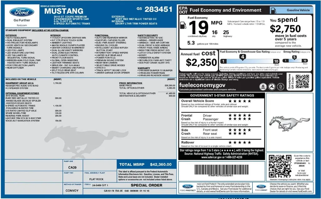 Florida Fine Cars - Used FORD MUSTANG 2016 ORLANDO GT PREMIUM