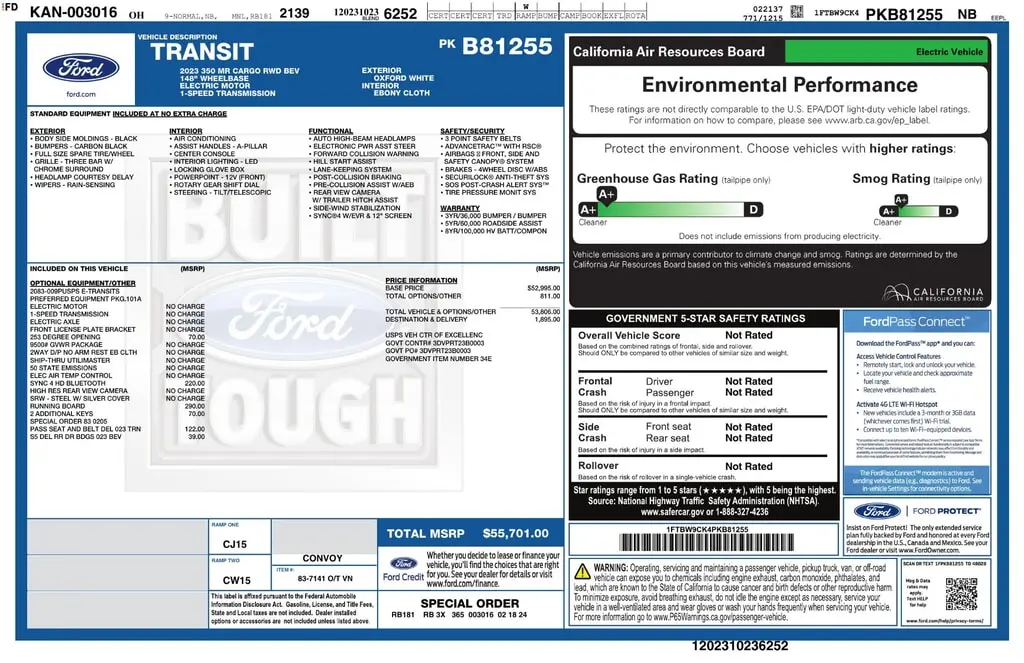 2023 FORD E-TRANSIT photo 3