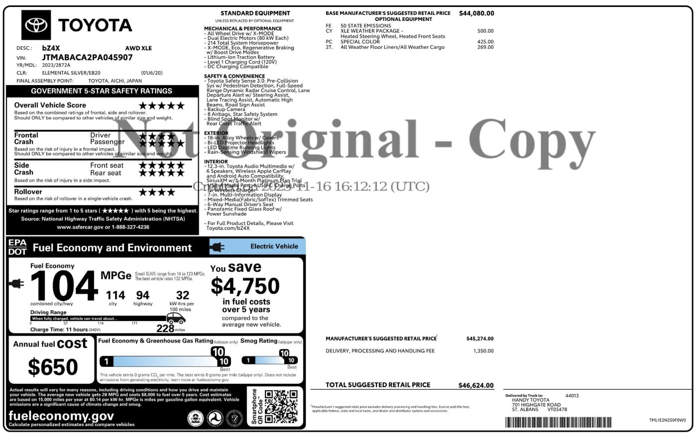 Florida Fine Cars - Used vehicle - SUV TOYOTA BZ4X 2023