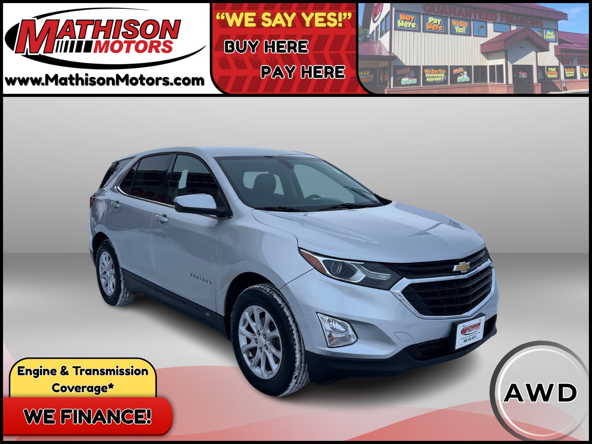 JP Motors Inc DBA Mathison Motors - 2018-CHEVROLET-EQUINOX-MATHISON-MN-Stock=25088