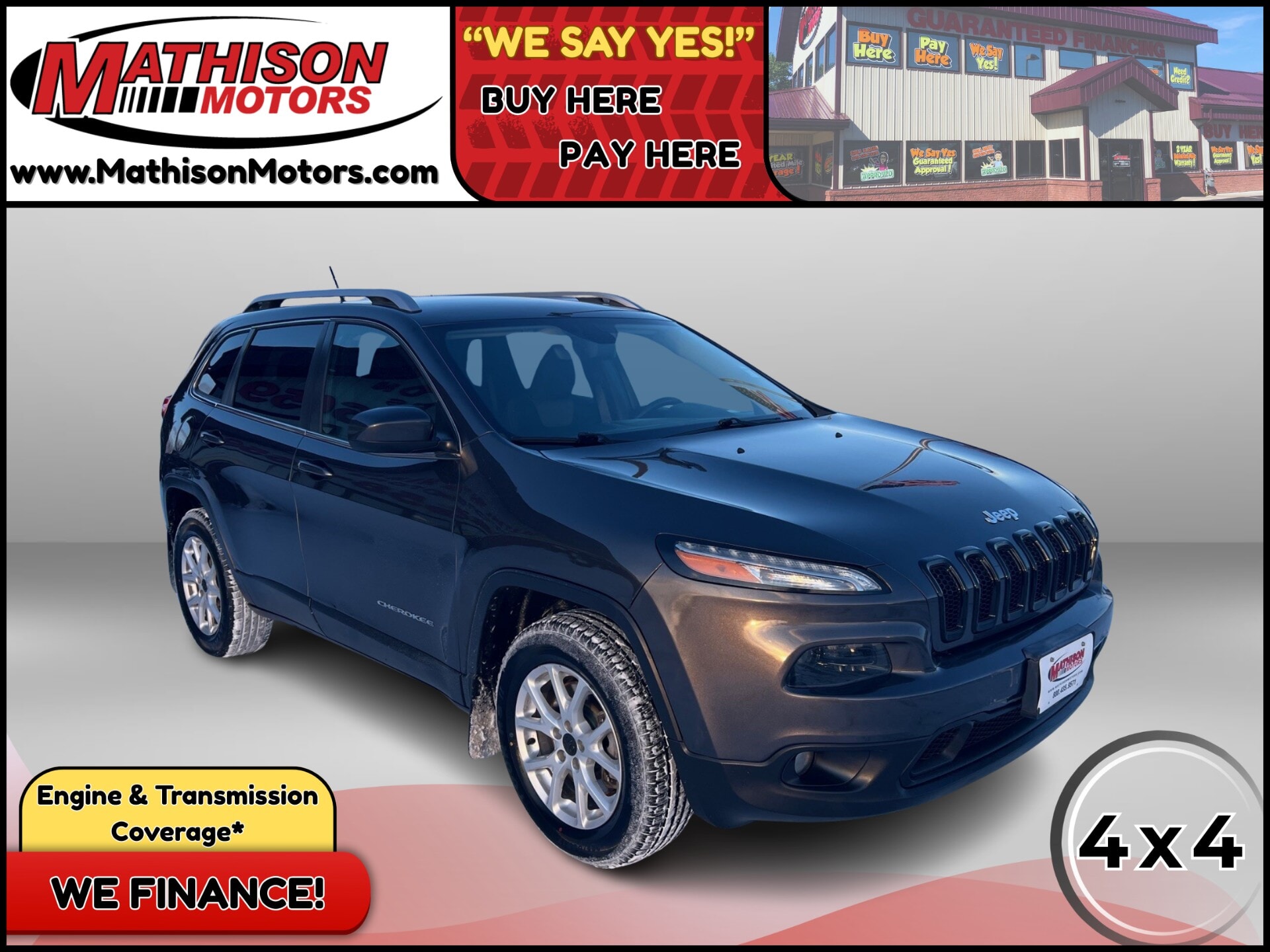 JP Motors Inc DBA Mathison Motors - 2014-JEEP-CHEROKEE-MATHISON-MN-Stock=25124
