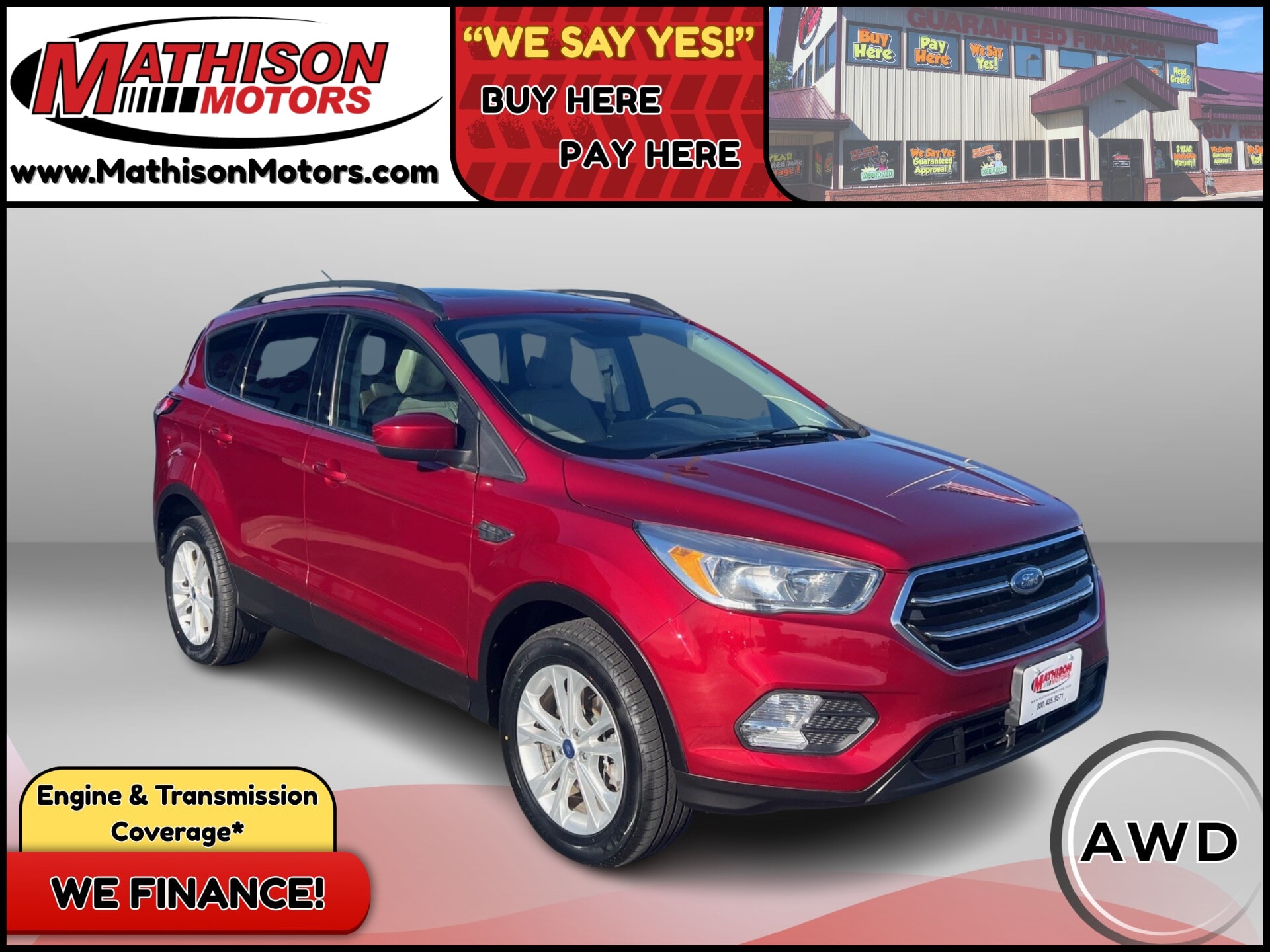  JP Motors Inc DBA Mathison Motors - 2018-FORD-ESCAPE-MATHISON-MN-Stock=25150
