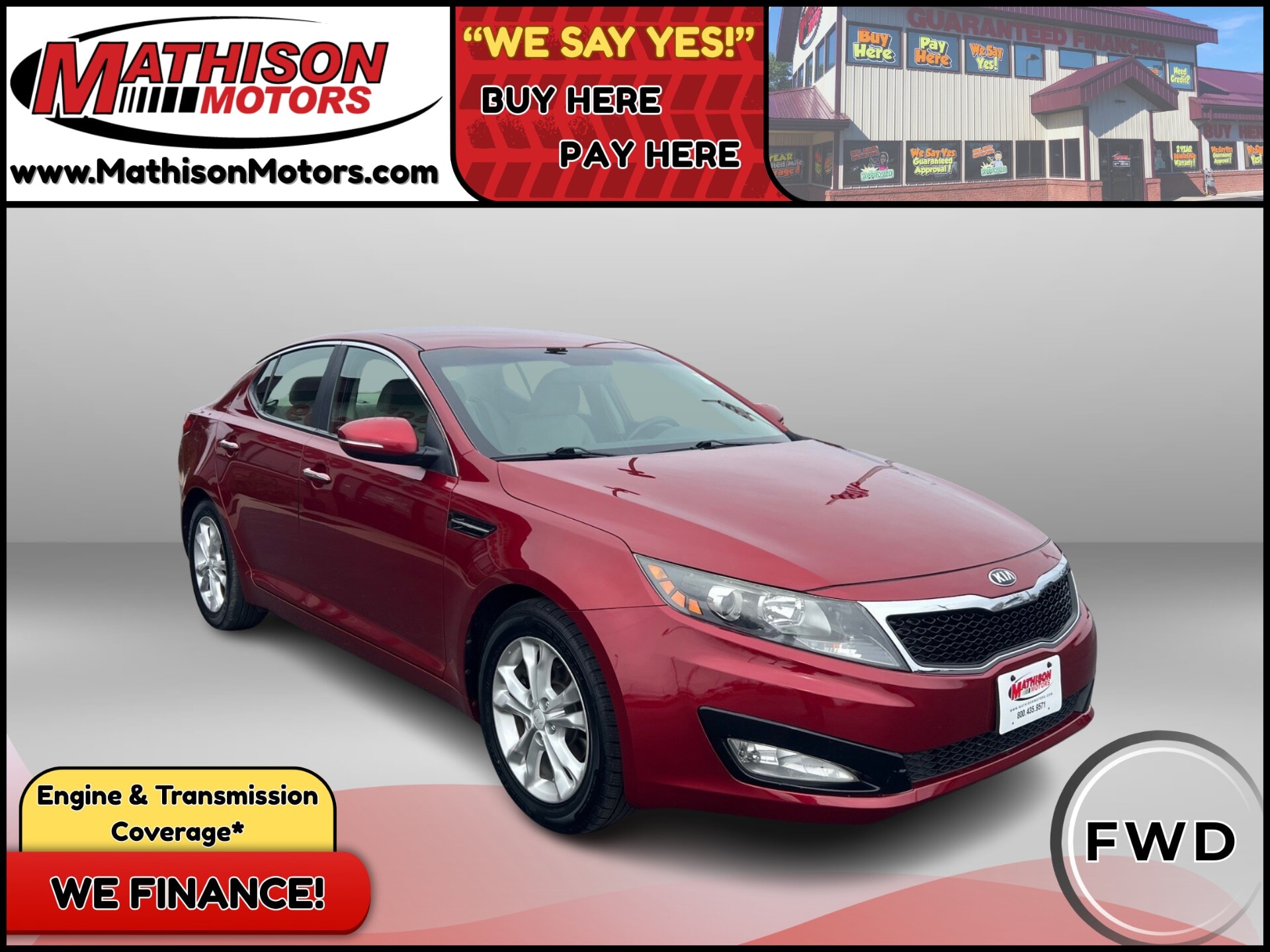  JP Motors Inc DBA Mathison Motors - 2013-KIA-OPTIMA-MATHISON-MN-Stock=25151