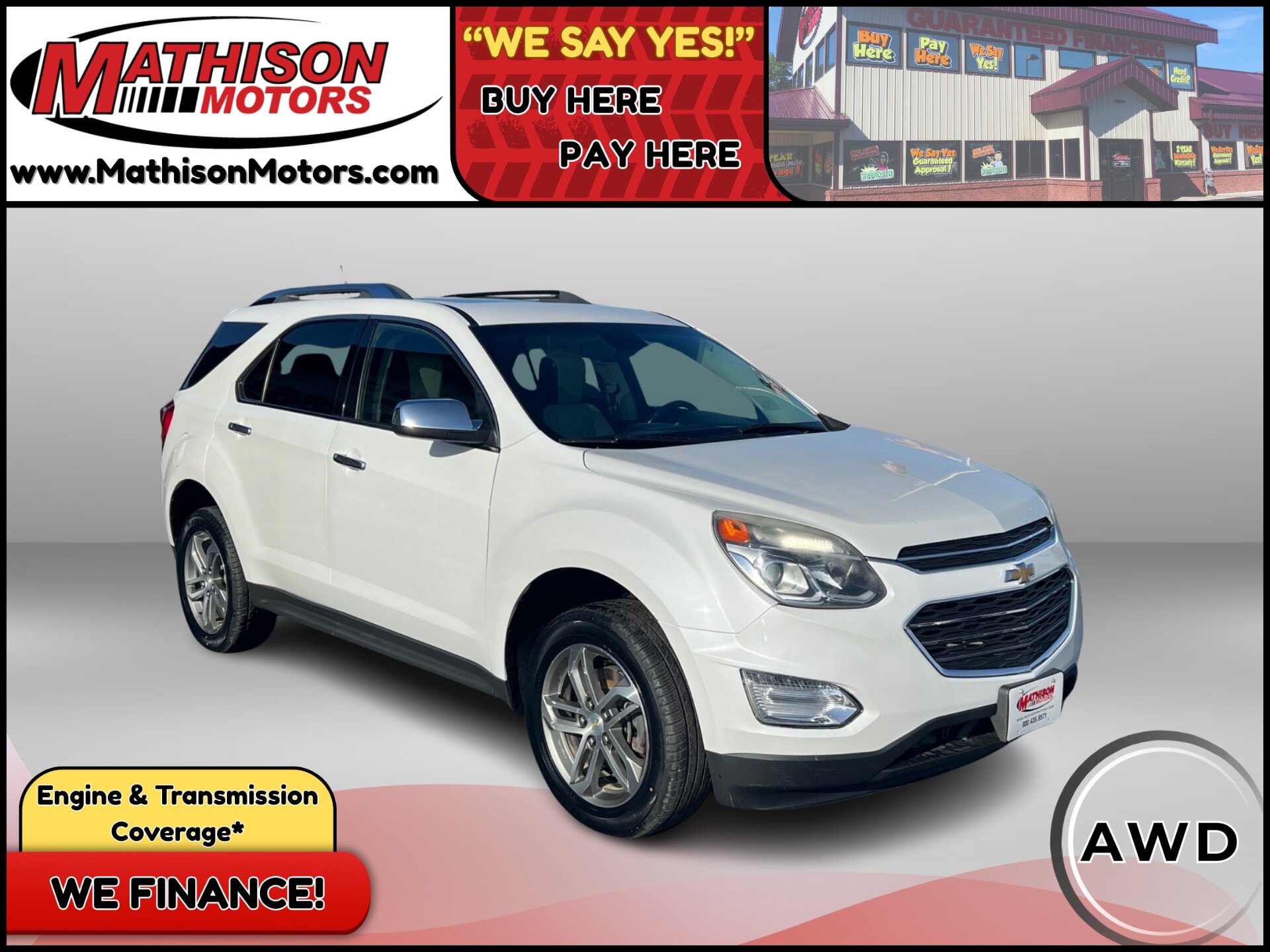  JP Motors Inc DBA Mathison Motors - 2016-CHEVROLET-EQUINOX-MATHISON-MN-Stock=25386