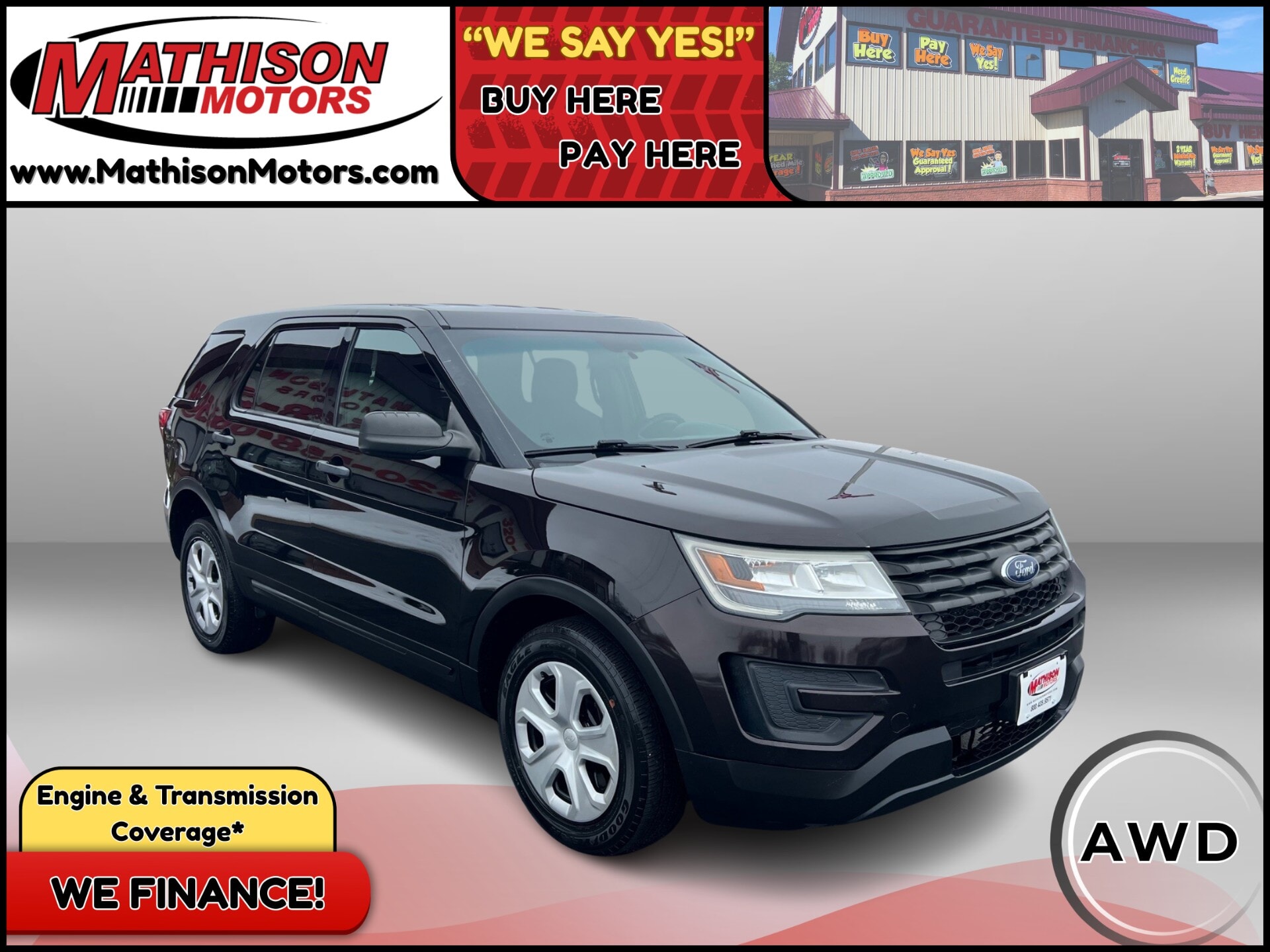  JP Motors Inc DBA Mathison Motors - 2017-FORD-POLICE-INTERCEPTOR-UTILITY-MATHISON-MN-Stock=25389