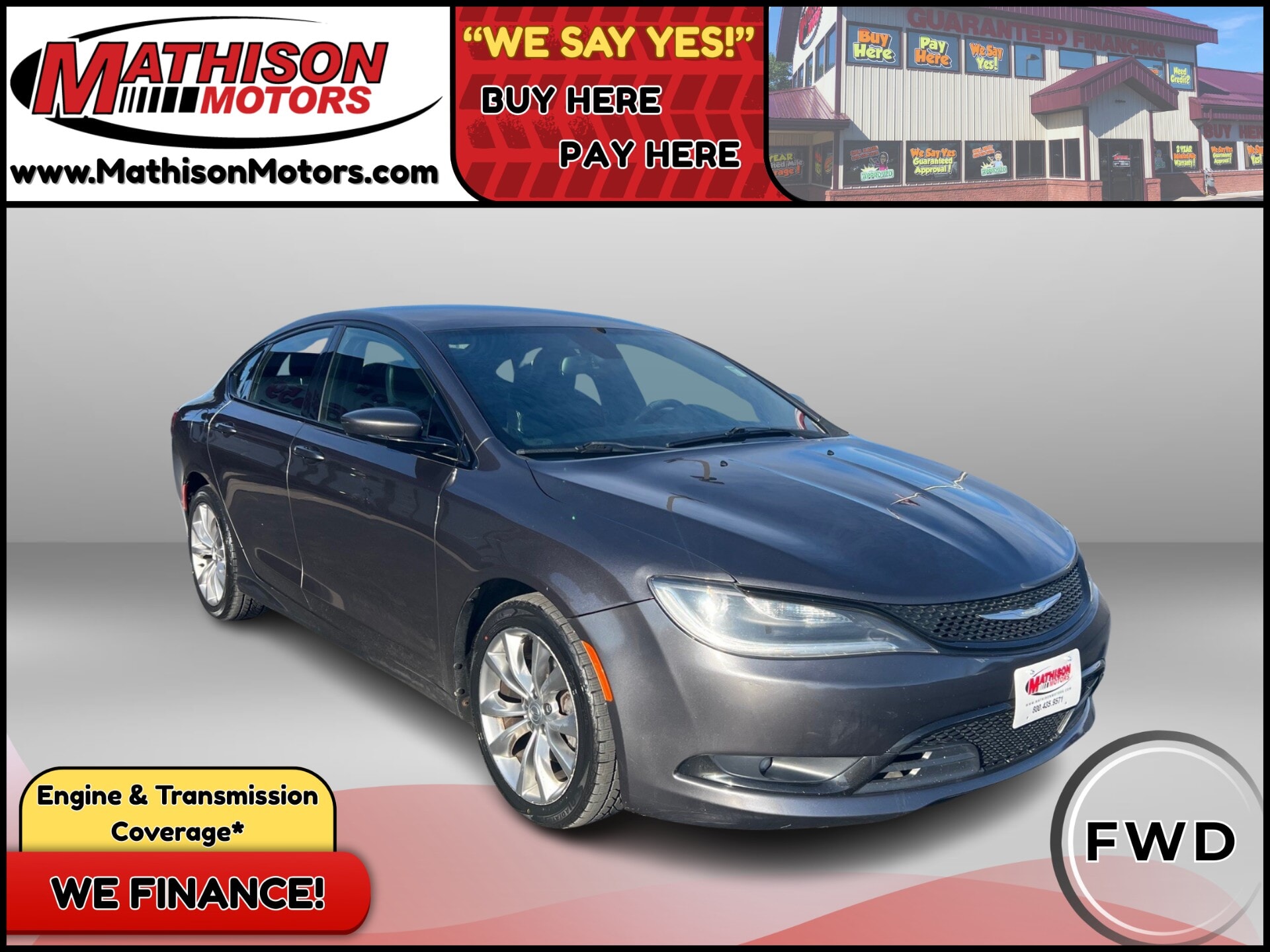 JP Motors Inc DBA Mathison Motors - Used vehicle - SEDAN CHRYSLER 200 2015