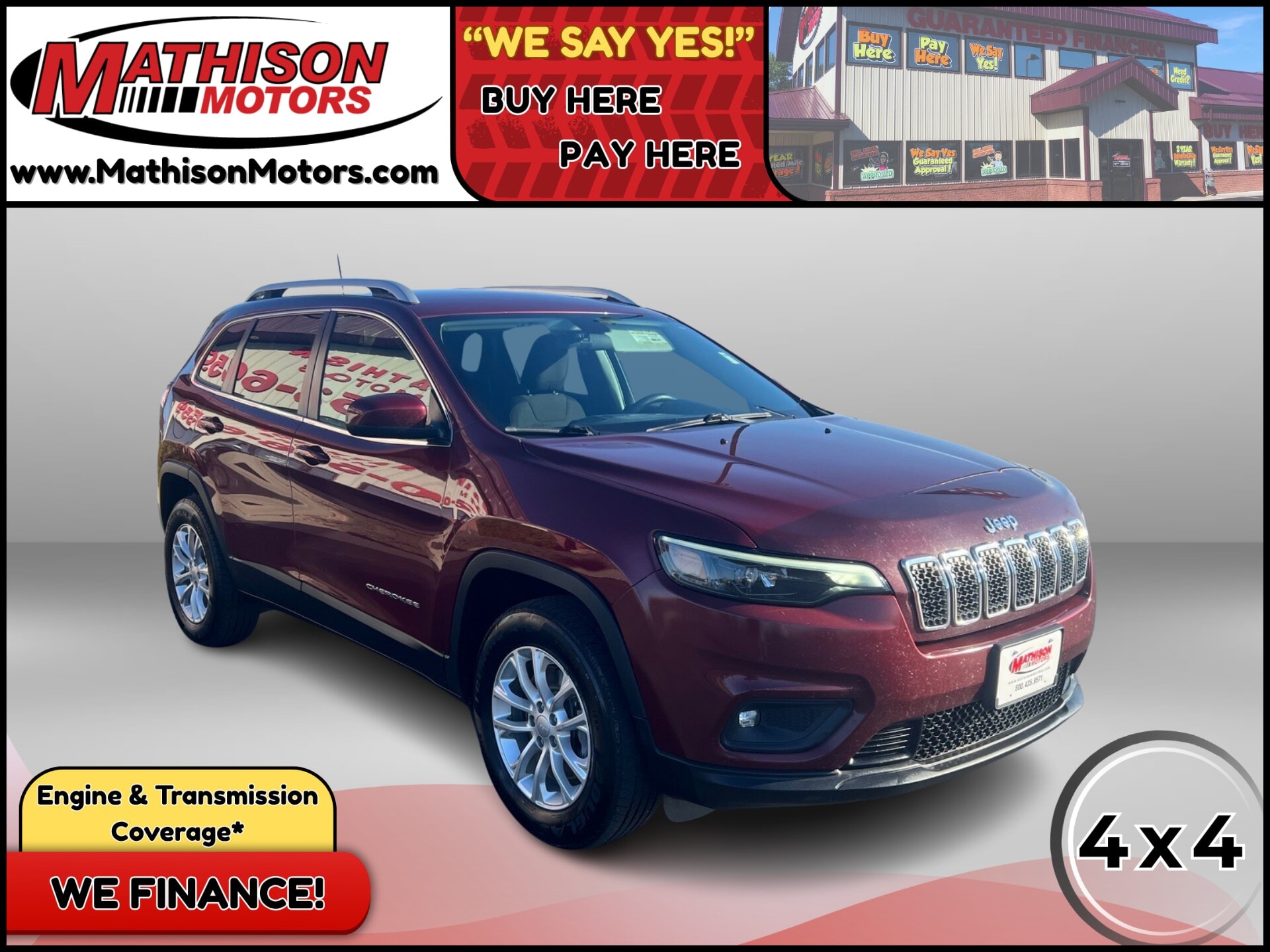 JP Motors Inc DBA Mathison Motors - Used vehicle - SUV JEEP CHEROKEE 2019