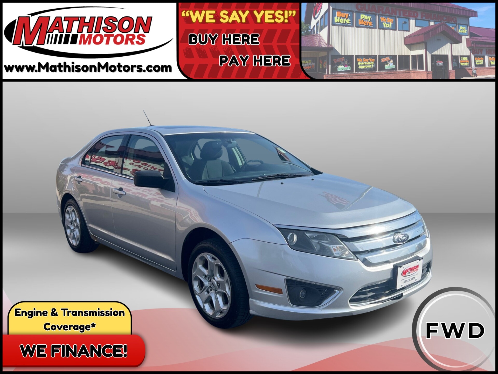 JP Motors Inc DBA Mathison Motors - 2012-FORD-FUSION-MATHISON-MN-Stock=25498