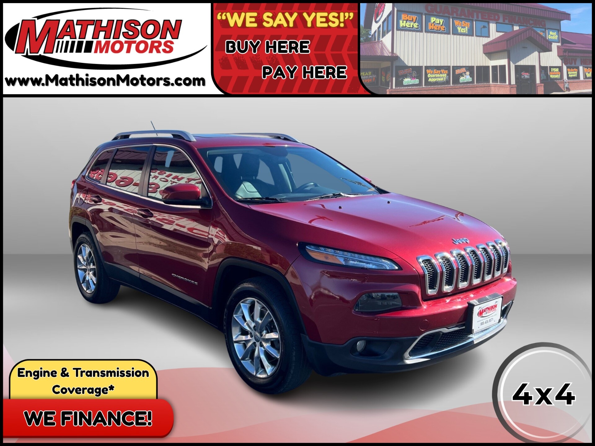  JP Motors Inc DBA Mathison Motors - 2014-JEEP-CHEROKEE-MATHISON-MN-Stock=25502