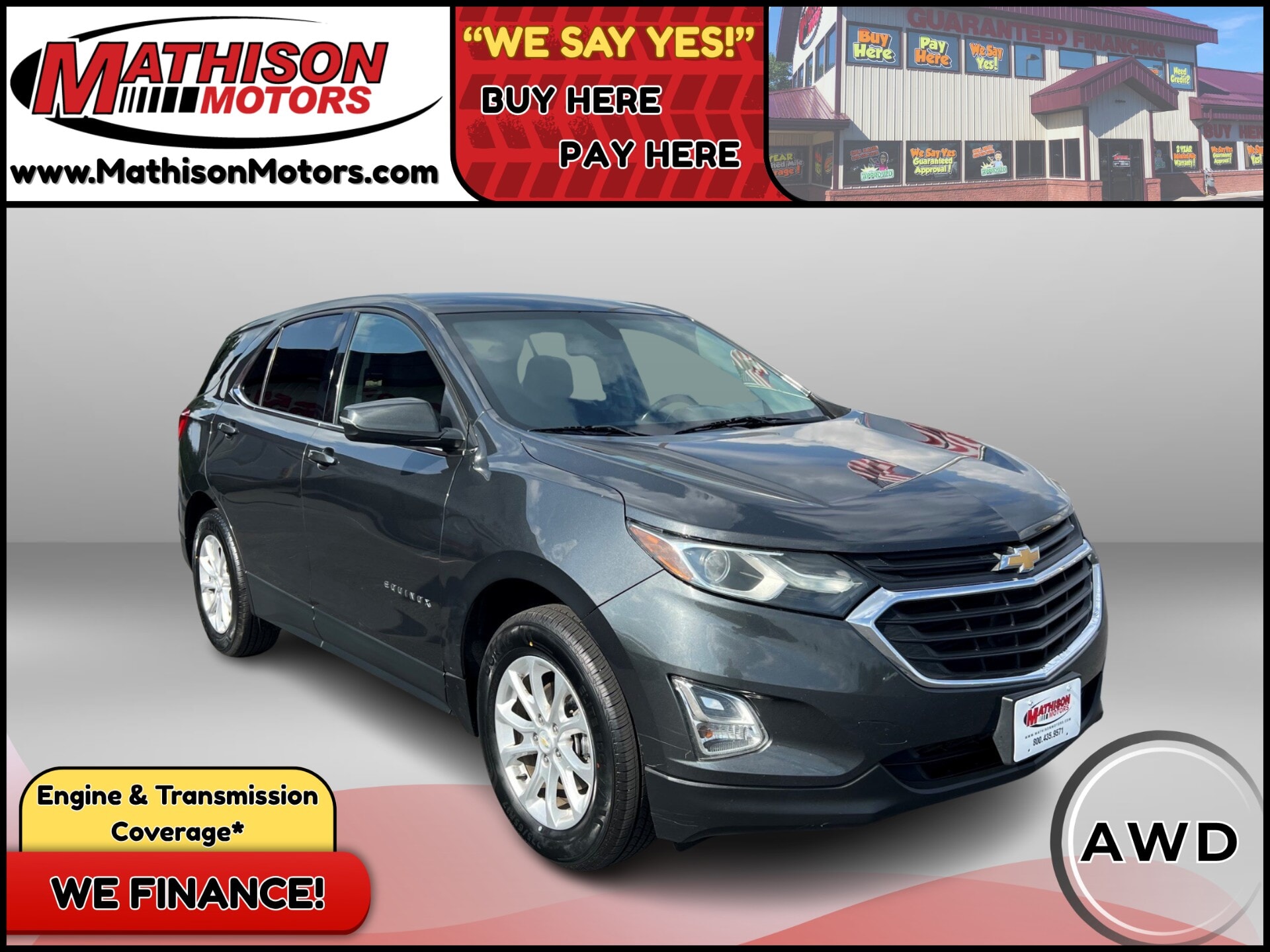 JP Motors Inc DBA Mathison Motors - 2019-CHEVROLET-EQUINOX-MATHISON-MN-Stock=25614
