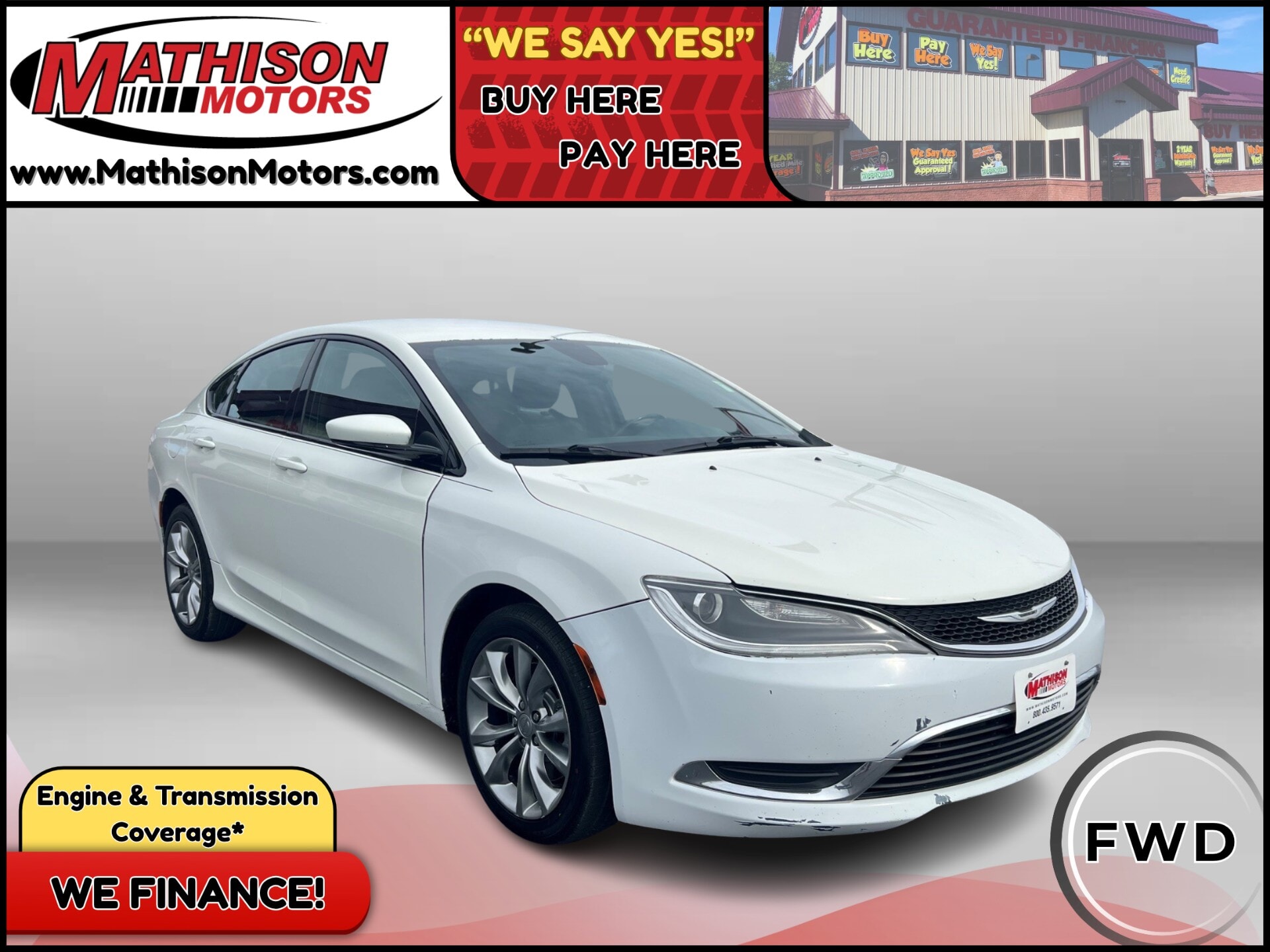 JP Motors Inc DBA Mathison Motors - 2015-CHRYSLER-200-MATHISON-MN-Stock=25644