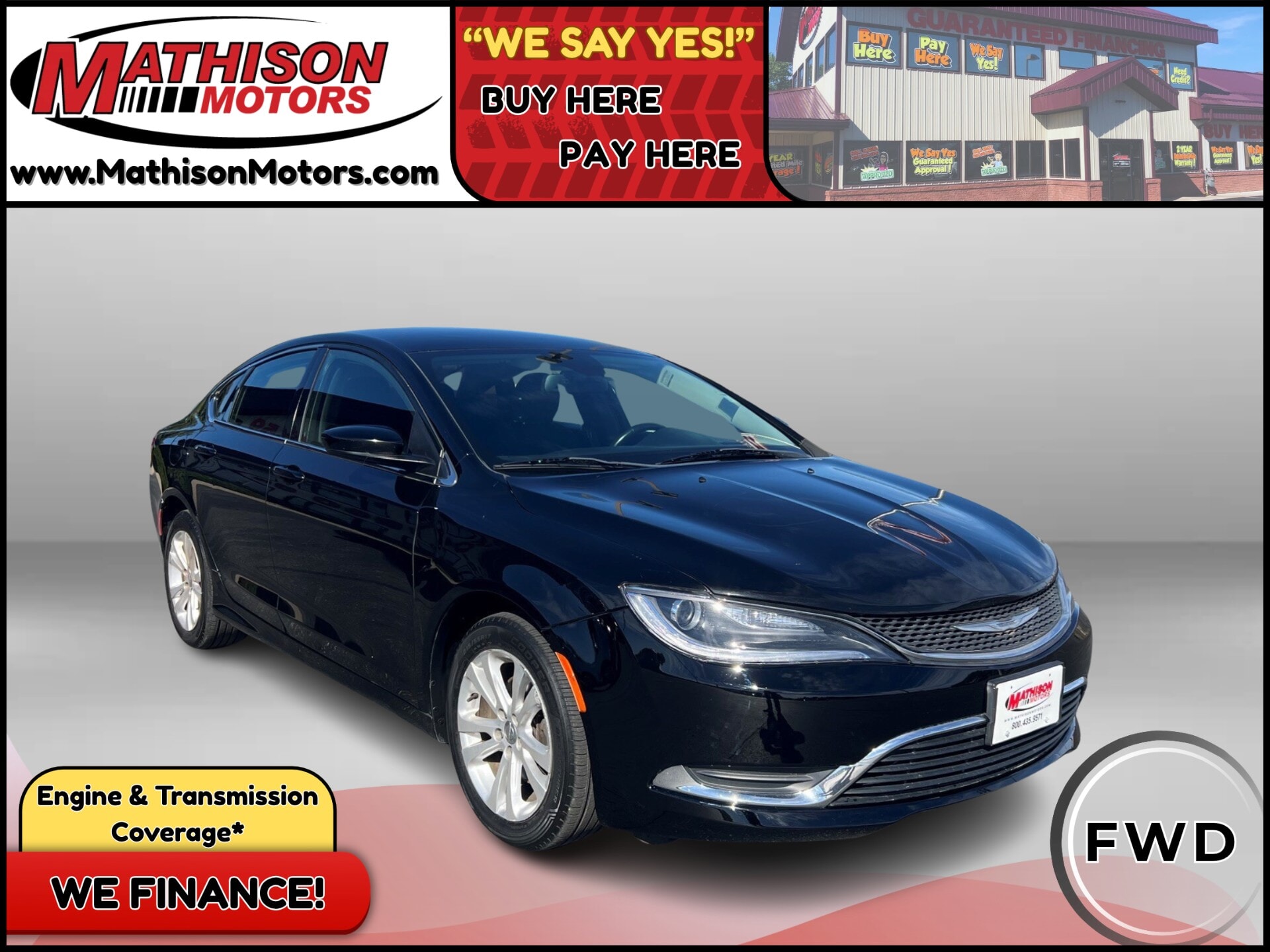 JP Motors Inc DBA Mathison Motors - Used vehicle - SEDAN CHRYSLER 200 2015