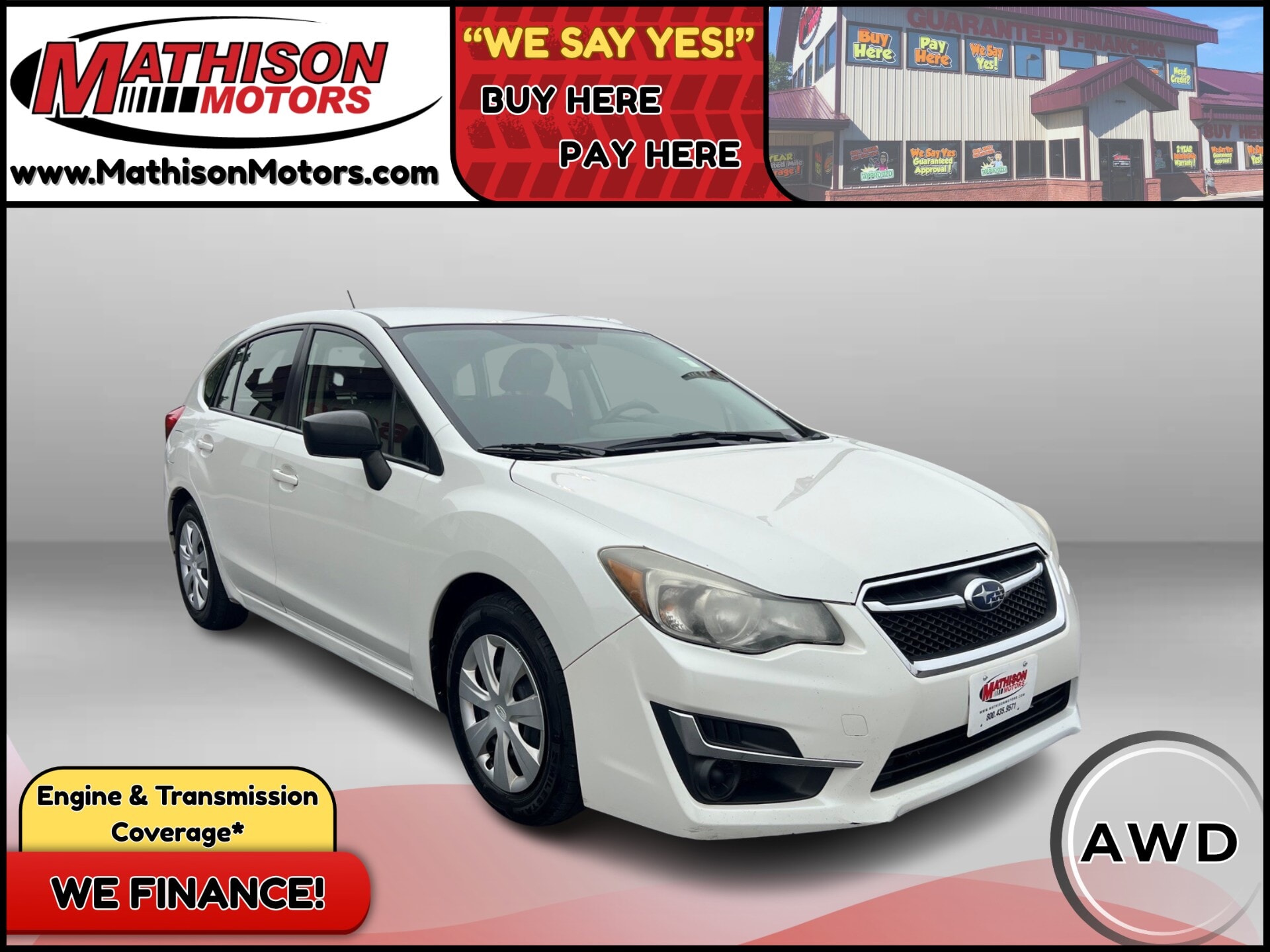 JP Motors Inc DBA Mathison Motors - Used vehicle - SEDAN SUBARU IMPREZA WAGON 2015