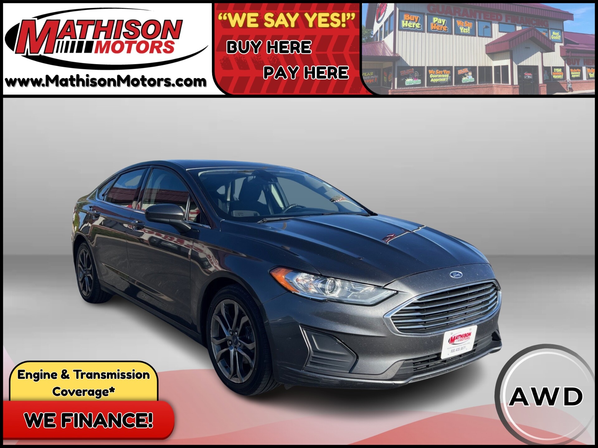 JP Motors Inc DBA Mathison Motors - 2019-FORD-FUSION-MATHISON-MN-Stock=25663