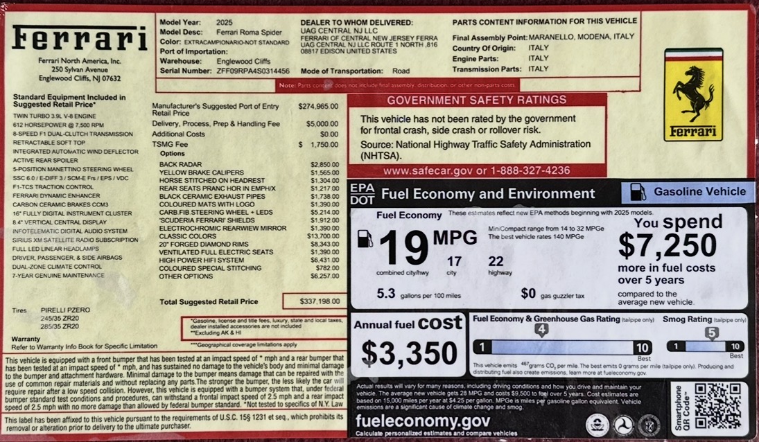 The New Auto Toy Store LLC - Used vehicle - CONVERTIBLE FERRARI ROMA SPIDER 2025