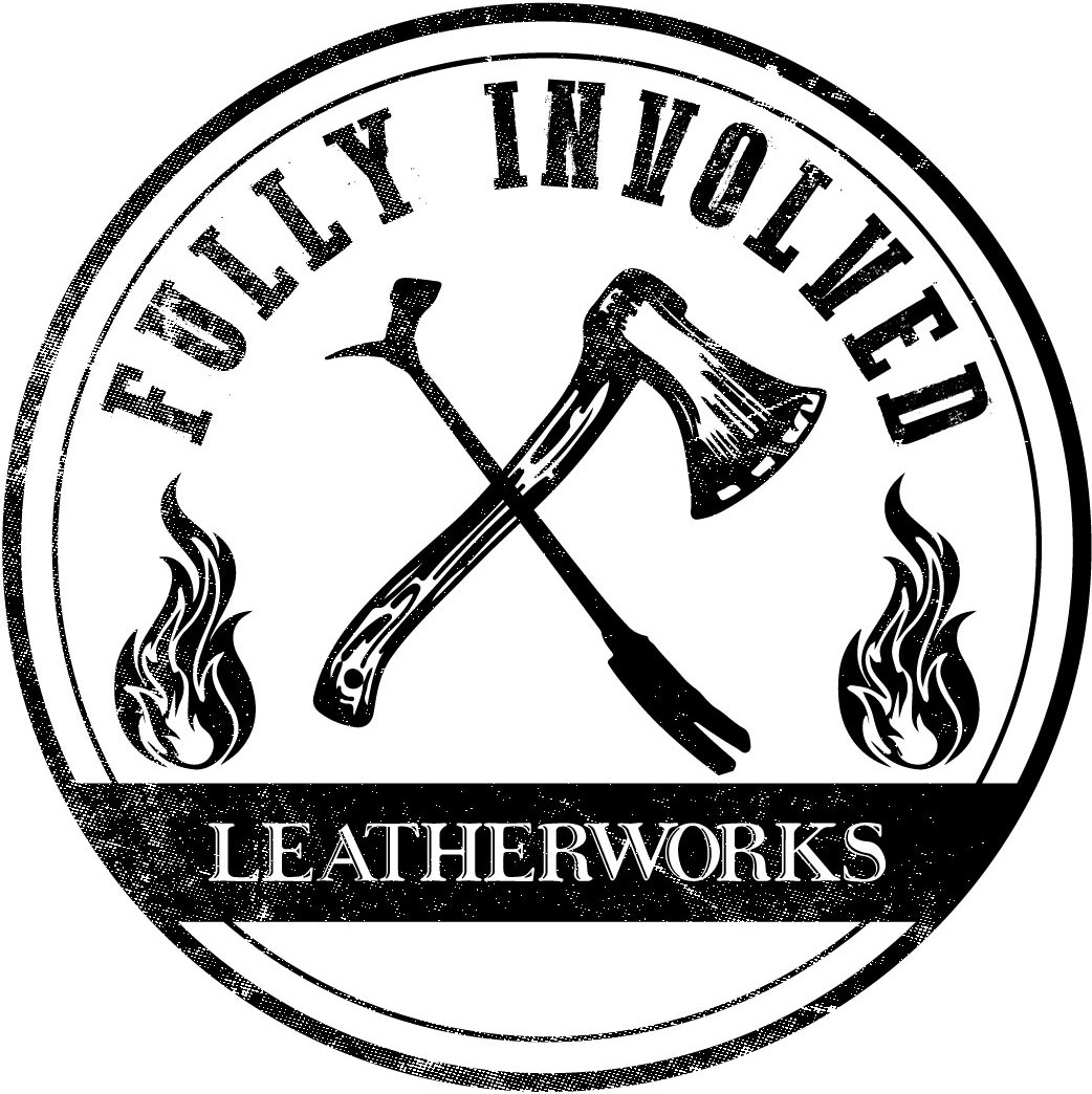 Custom Leather Fire Helmet Band by Fully Involved Leatherworks