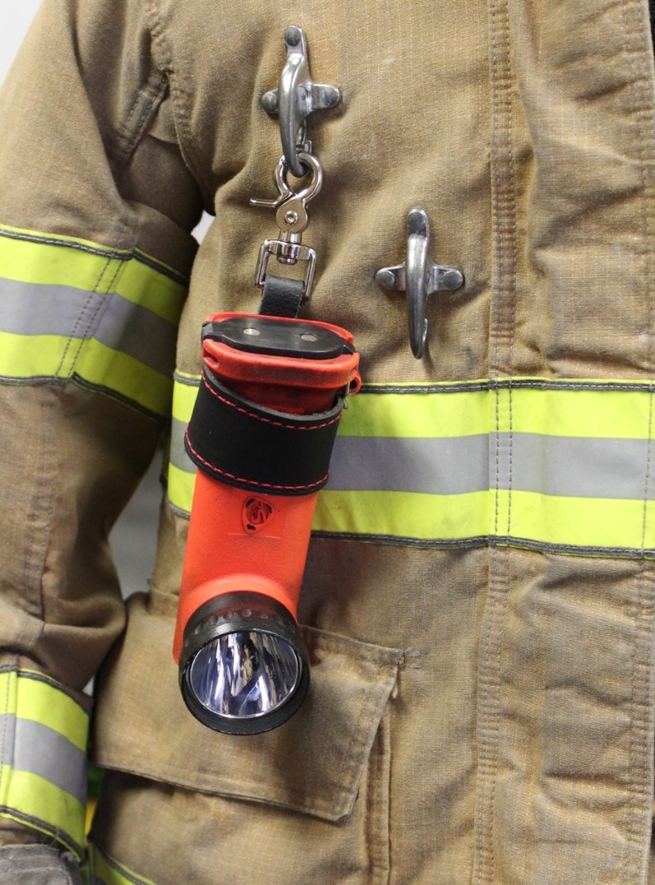 Leather Firefighter Flashlight Strap by Fully Involved Leatherworks