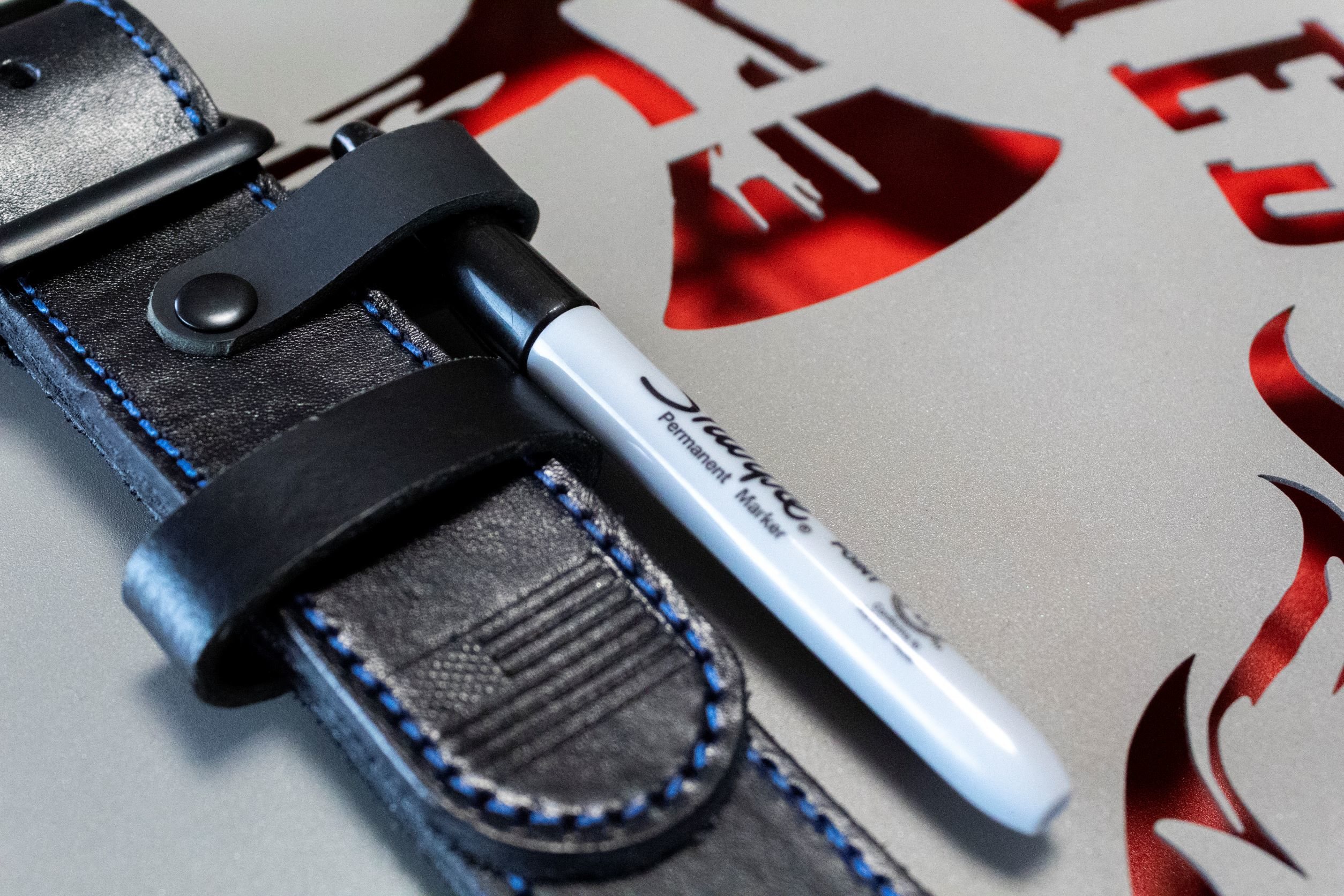 Radio Strap Pen Holder by Fully Involved Leatherworks