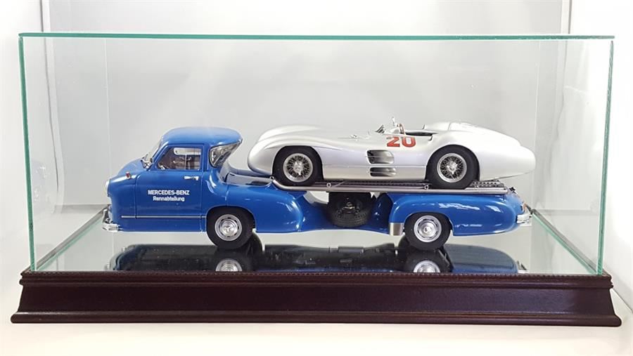 Mercedes-Benz Racing Transporter Glass and Wood Display Case by Perfect