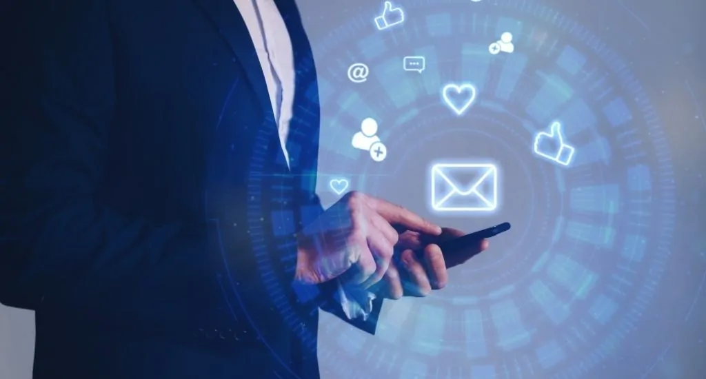 Entrepreneur checking social media to grow Twitter account