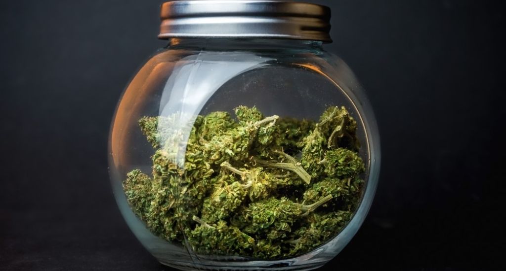 Cannabis in a jar
