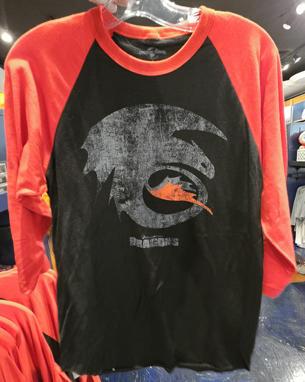 How to Train Your Dragon Universal Studios Parks Black/Red Raglan T-Shirt