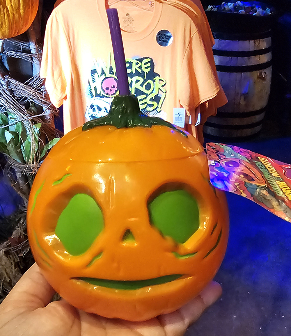 Halloween Horror Nights 2024 Universal Studios Lil' Boo Pumpkin Sipper w/ Green Eyes