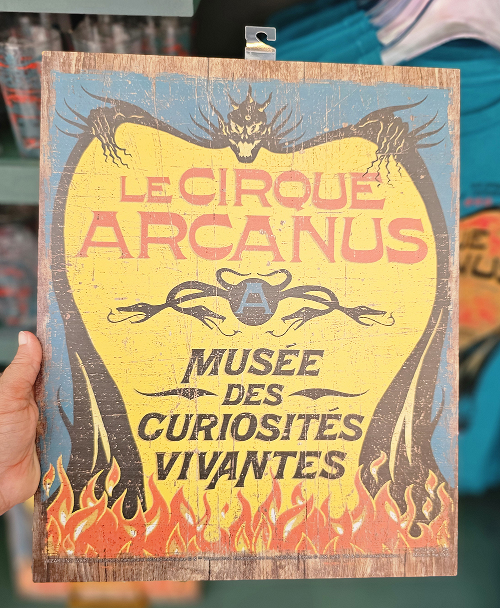 Wizarding World of Harry Potter Universal's Epic Universe Le Cirque Arcanus Wooden Sign
