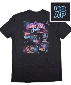 Universal Studios Florida 35th Anniversary UOAP T-Shirt Retro Neon Icons