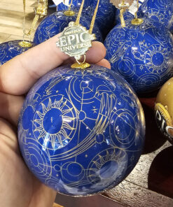 Universal Studios Epic Universe Emblem Celestial Blue Globe Holiday Ornament