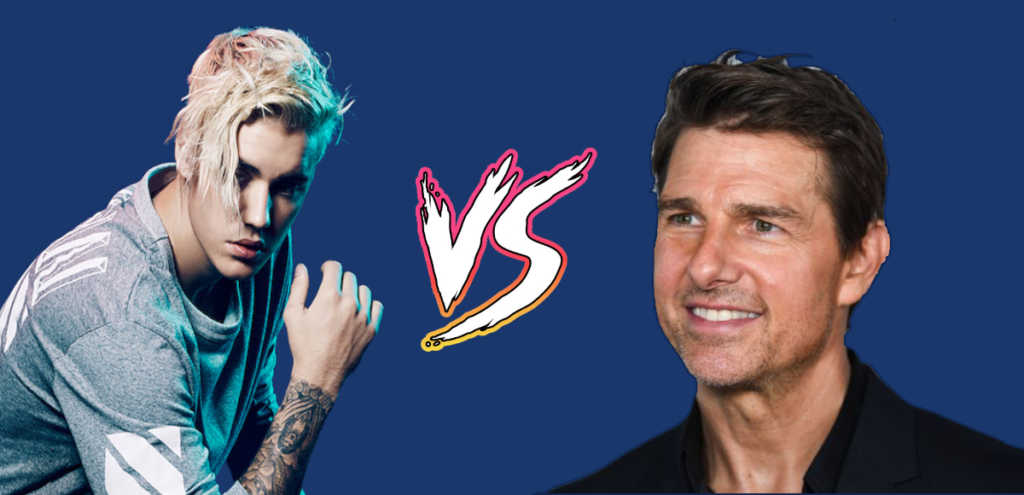 Justin Bieber reta a Tom Cruise
