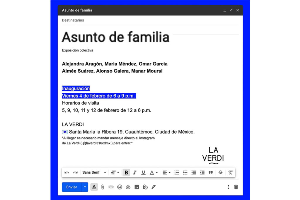 Asunto de Familia en La Verdi