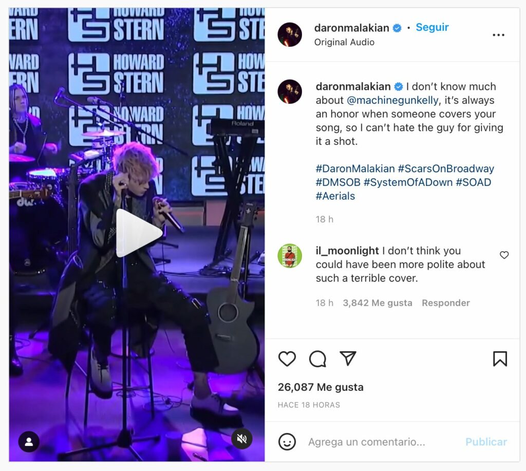Le llueve hate a Machine Gun Kelly por coverear una canción de System Of A Down machine gun kelly system of a down cover 1