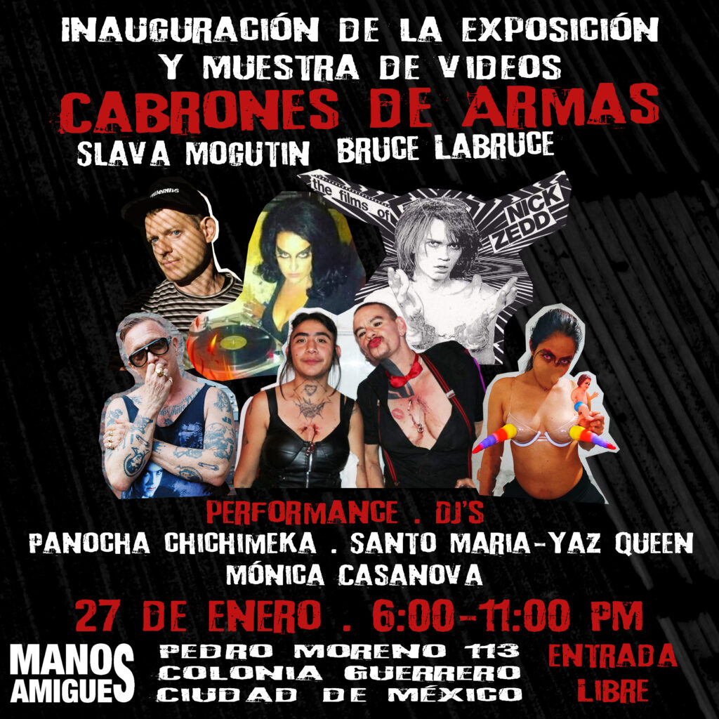 Cabrones de armas, expo por Manos Amigues, invitada especial La Congelada de Uva 2 Marvin 2023 Cabrones de Armas shw 1 c
