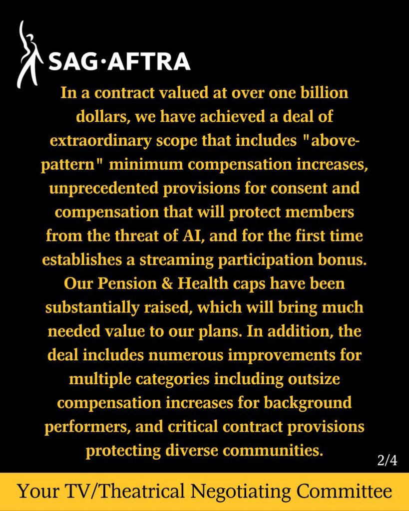 Fin de la huelga en Hollywood, SAG-AFTRA y estudios logran un acuerdo de tres años 4 F dZBklWwAAJ2E6