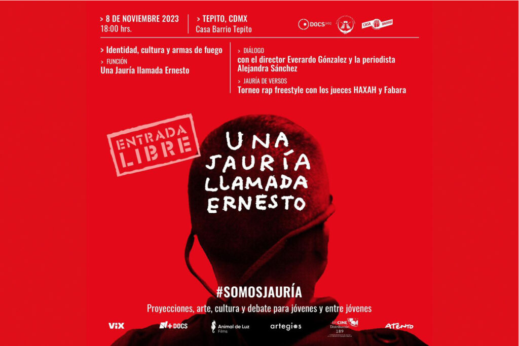 Una Jauría llamada Ernesto proyección en Tepito
