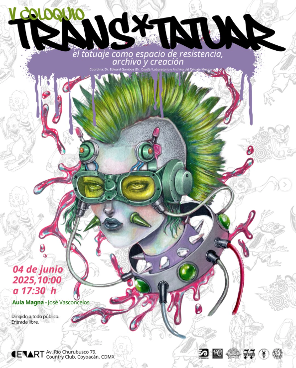 Coloquio Trans Tatuar en el CENART 1 Flyer Transtatuar