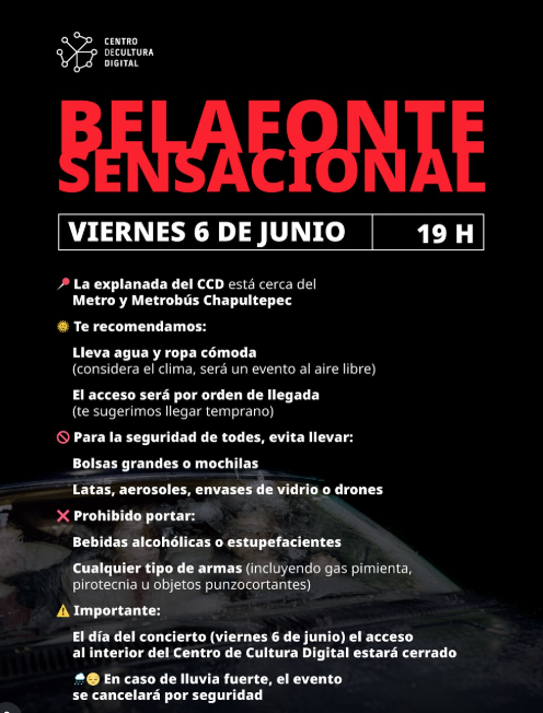 Belafonte en el CENART 2 Recomendaciones CCD