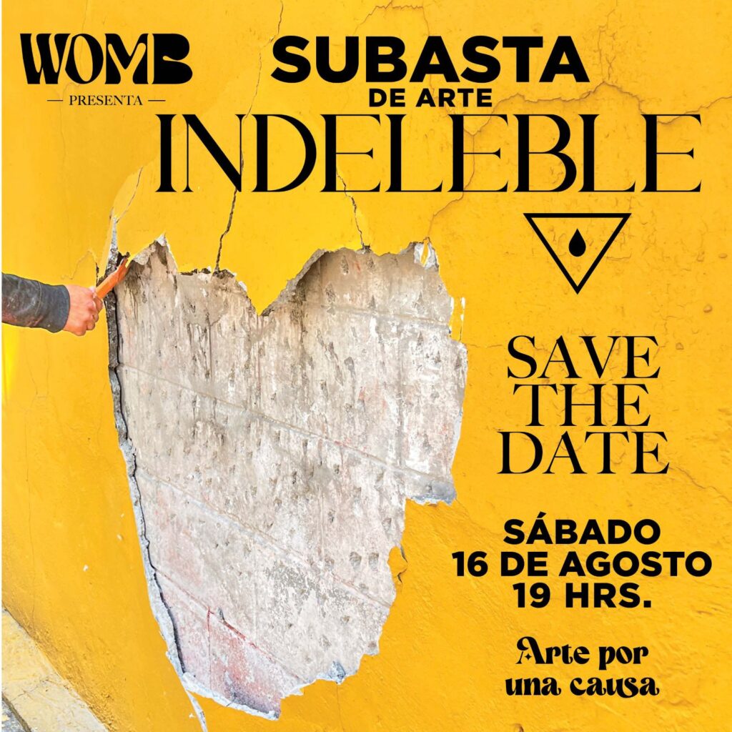 WOMB México subasta de arte contemporáneo con causa 1 Flyer Subasta Womb