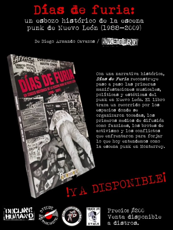 dias de furia libro diego armando cavazos nuevo leon punk 2