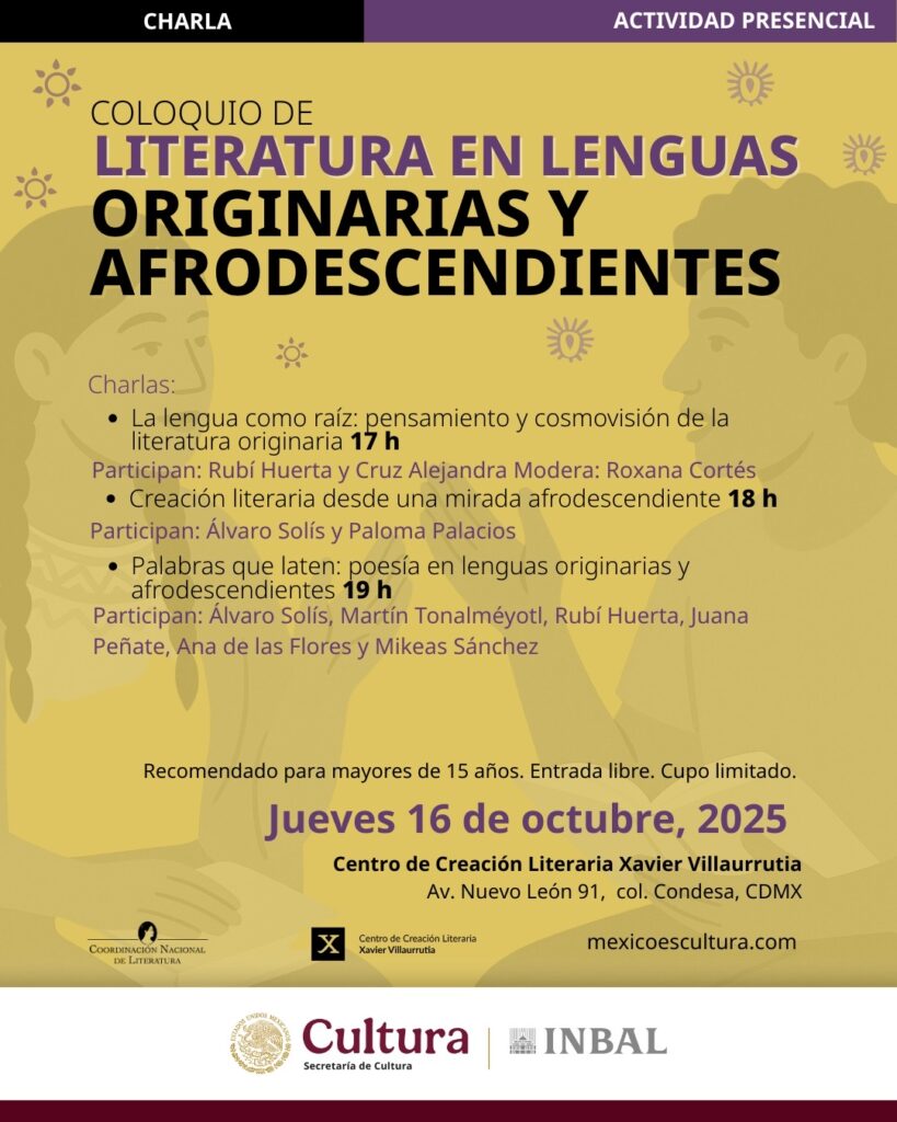 COLOQUIO DE LITERATURA EN LENGUAS ORIGINARIAS Y AFRODESCENDIENTES 16