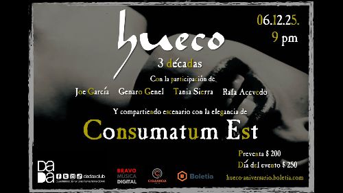 Hueco celebra 30 años de oscuridad en Dada X 1 https://marvin.com.mx/evento/hueco-celebra-30-anos-en-dada-x-2025/