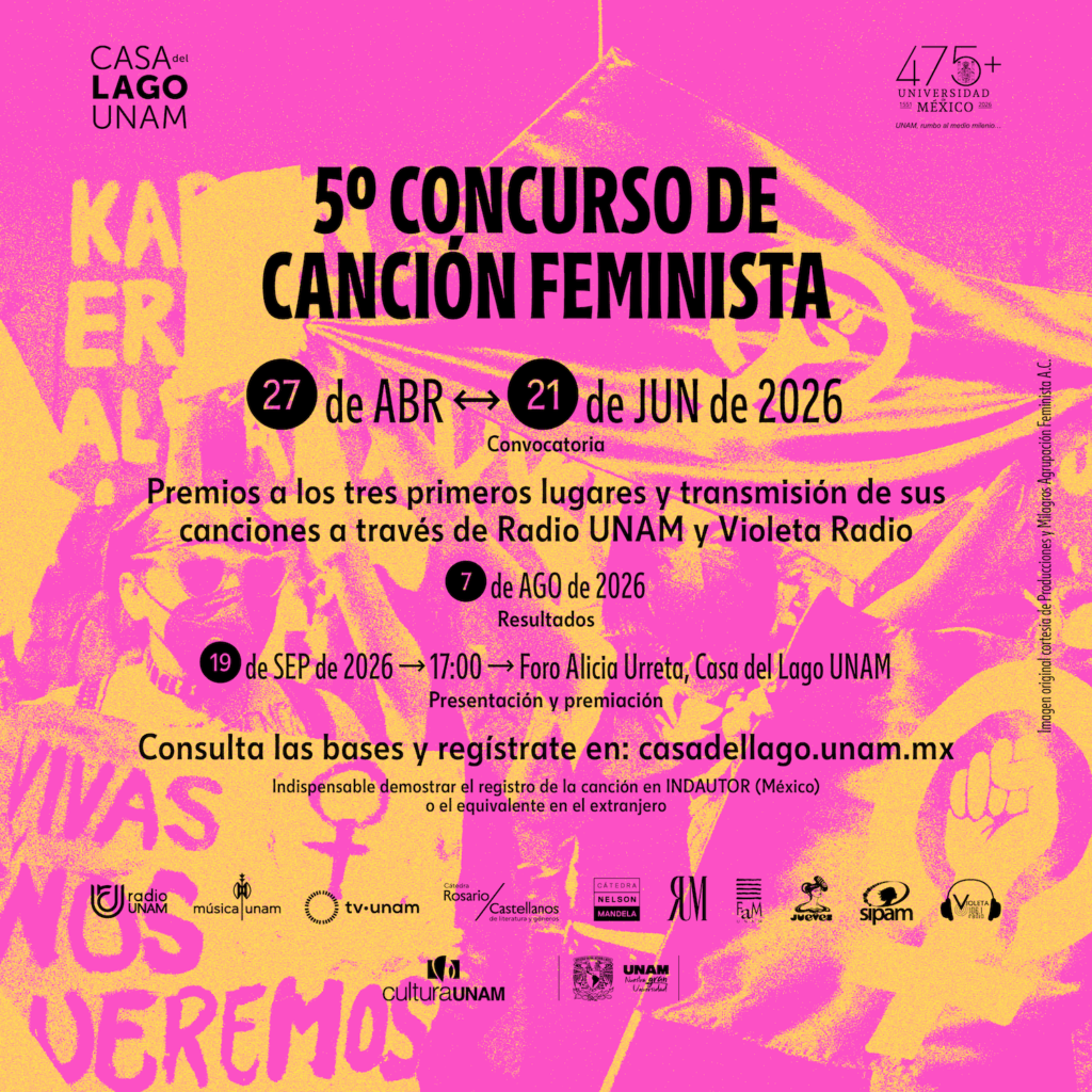 Convocatoria para el Concurso de Canción Feminista de Casa del Lago 1 FlyerConvo Feminista 2