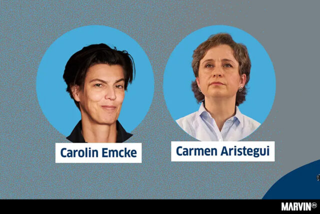 Carolin Emcke y Carmen Aristegui en el Goethe Institut