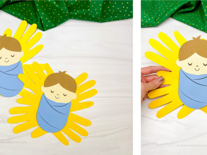 Image for Handprint Manger Craft For Kids [Free Template]