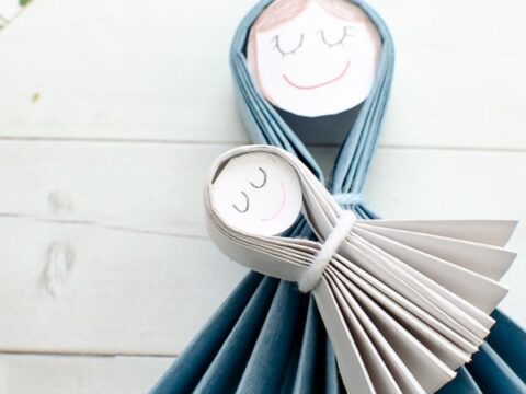Image for Mary and Baby Jesus Paper Ornament for kids