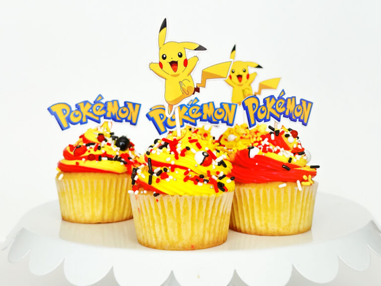 Pokemon Valentines Pikachu Cupcakes {Includes Free Printables)