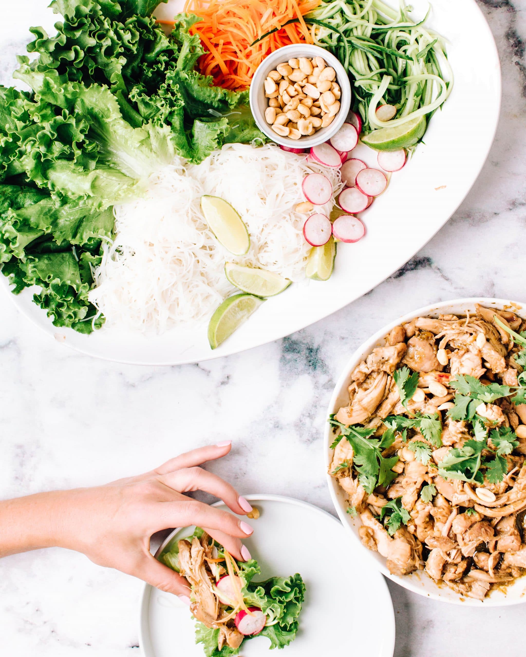 Image for Asian Pulled Chicken Lettuce Wraps | Foodess Dinner Recipes